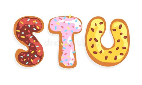 Stu Cookie Alfabeto Letras Dulce Glazed Hornear Galleta Fuente Dibujos