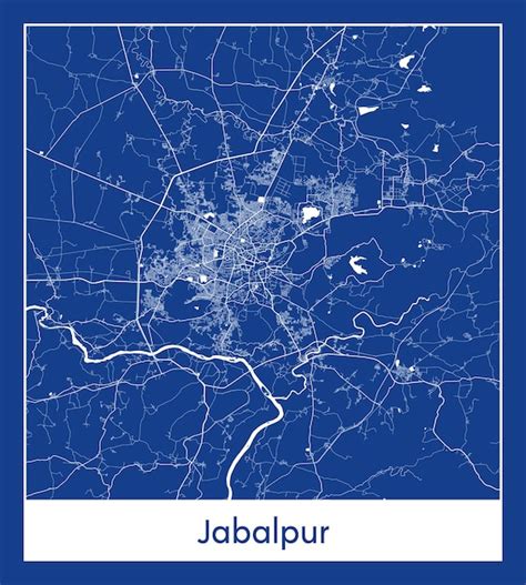 Premium Vector Jabalpur India Asia City Map Blue Print Vector