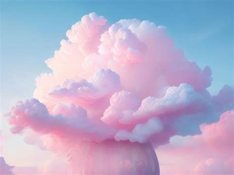 Premium Photo | Pink pastel and white clouds on blue sky wallpaper