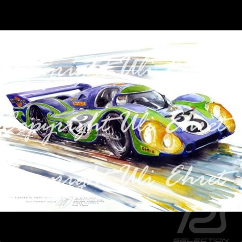 Porsche 917 Lh N° 3 Le Mans 1970 Psychedelic On Canvas Limited Edition