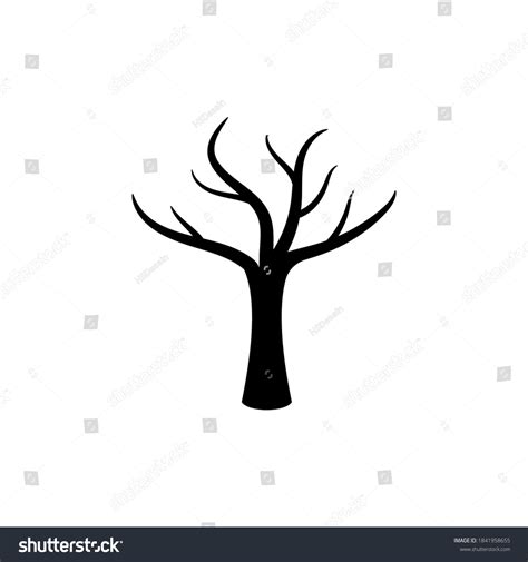 Naked Bare Tree Silhouette Hand Drawn Stock Vector Royalty Free Shutterstock