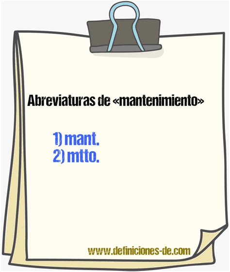 Abreviatura De Mantenimiento