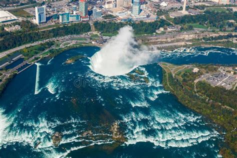 Fantastic Aerial Views Of The Niagara Falls Ontario Canada Stock