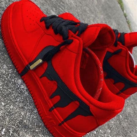 Custom Nike Air Force 1 Red Drip Hand Painted Gift Custom Shoes