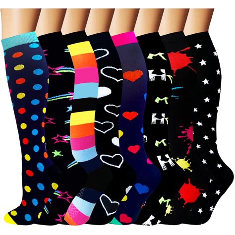 8 Pairs Cool Design Compression Socks For Man And Woman 20 30 Mmhg