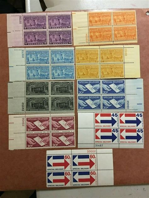 Us Scott E Special Delivery Stamps Plate Block Of Mint Nh