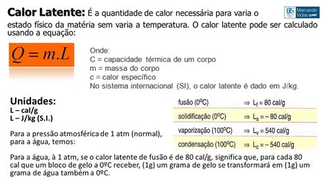 Calor latente o que é fórmula como calcular e calor sensível