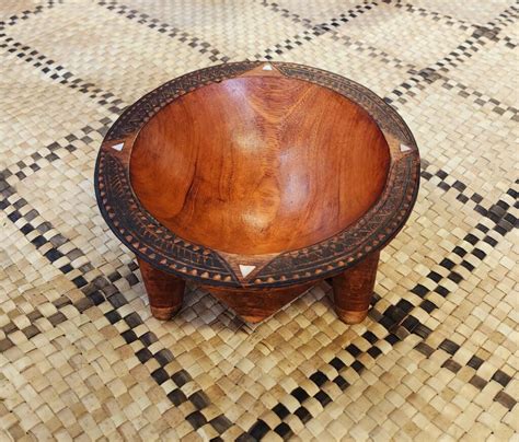 9 Inch Top Carved Tanoa Kava Bowl Benai Farms