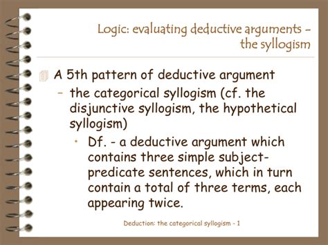 Logic: evaluating deductive arguments - the syllogism