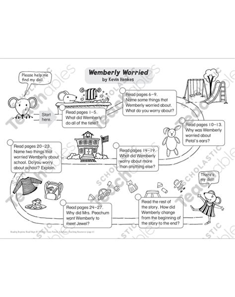 Wemberly Worried Reading Response Map Printable Book Reports