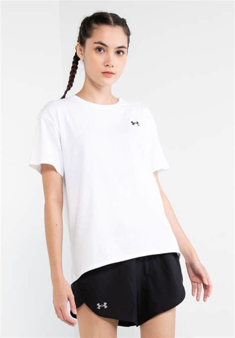 Under Armour Essential Cotton Stretch Tee For Women White Black