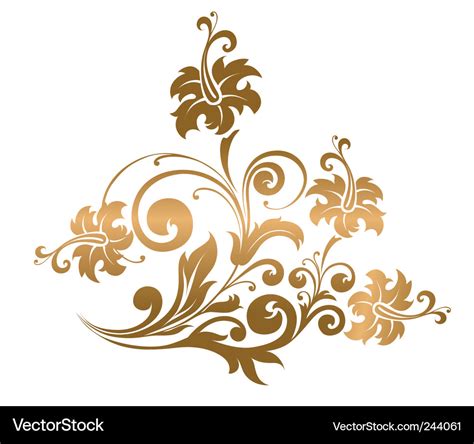 Gold Floral Ornament Royalty Free Vector Image