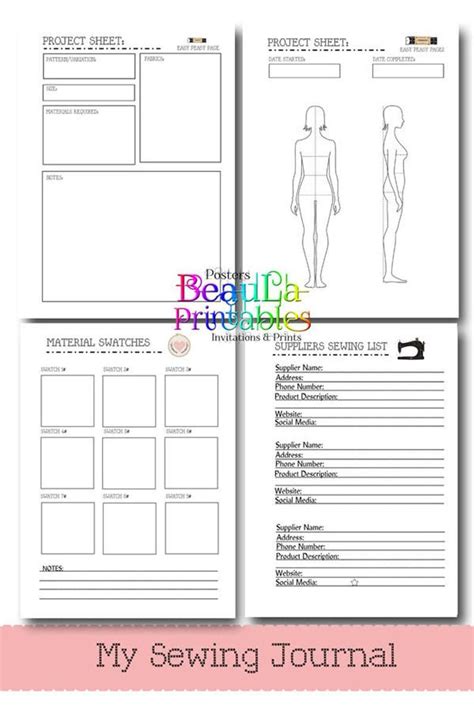 Sewing Journal Planner Printable Sewing Journal Sewing Etsy Artofit