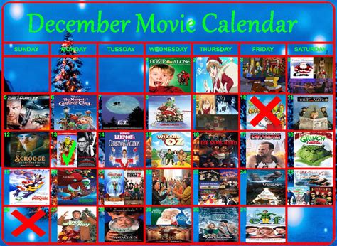 My December Movie Calendar 2022 by lorddurion on DeviantArt