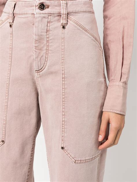 Brunello Cucinelli High Waisted Straight Leg Trousers Pink Farfetch