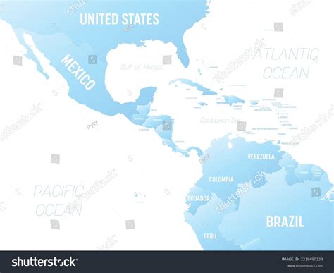 Central America Detailed Political Map Lables Stock Vector (Royalty ...