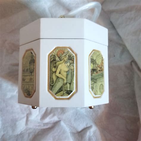 Rare Vintage Anton Pieck Nude Mermaid Box Purse 70 Gem