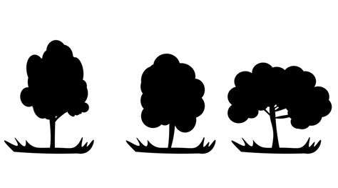 Silhouettes Of Trees In Vector Eps Silhouettes Of Various Trees