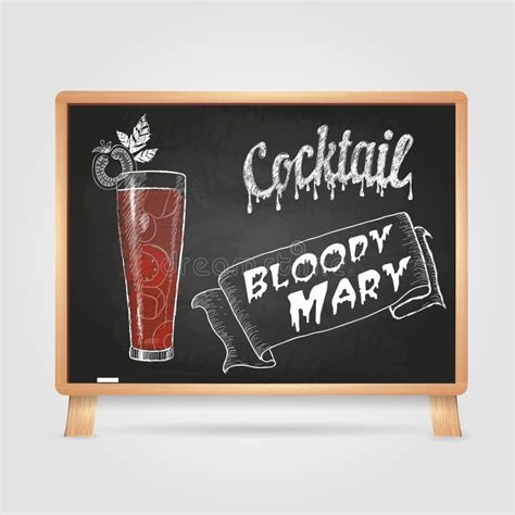 Chalk Drawings Cocktail Menu Stock Vector Illustration Of Blackboard Coloful 41525157