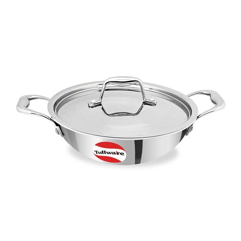 Stainless Steel Triply Deep Kadai With Lid Tuffware India