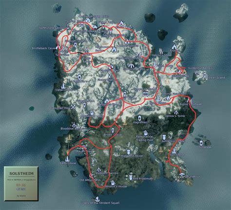 A crude map of Solstheim detailing the paths to avoid jumping over ...