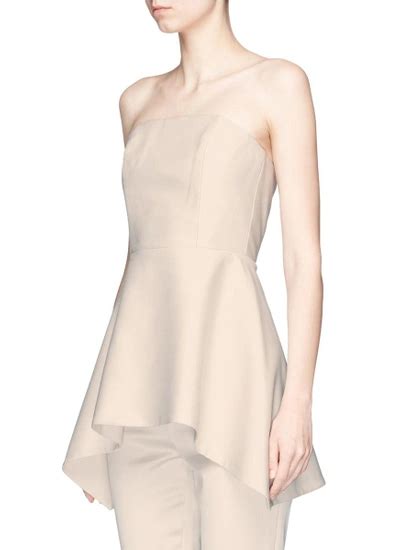 Alice And Olivia Alice Olivia Duncan Strapless Peplum Top In Pale