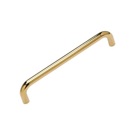 D Pull Handle Bolt Through 19mm Diameter Polished Brass Welling UK