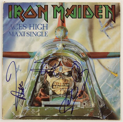 Lot Detail Iron Maiden Signed Aces High Single Album