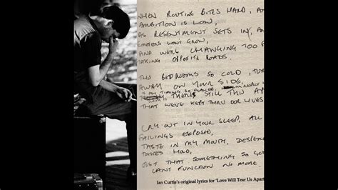 Joy Division Love Will Tear Us Apart The Original Handwritten