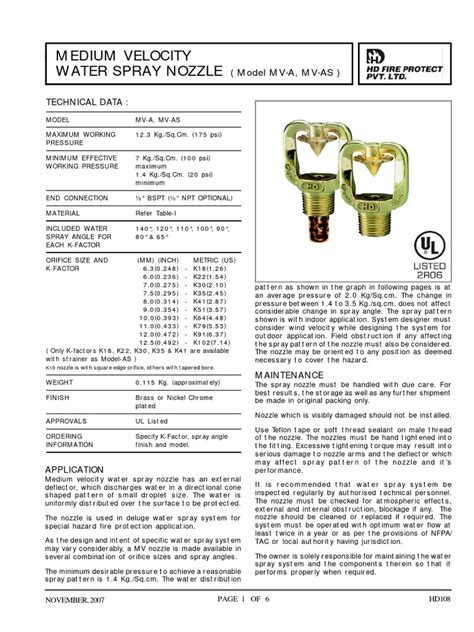 Spray Nozzle Design Sheet | PDF