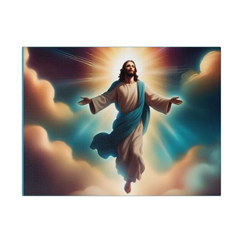 Religious Jesús Christ Frame Coming In The Sky Etsy