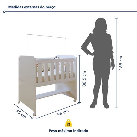 Tamanho Do Mini Berço - Mini berço 100% MDF com Colchão Yescasa | MadeiraMadeira