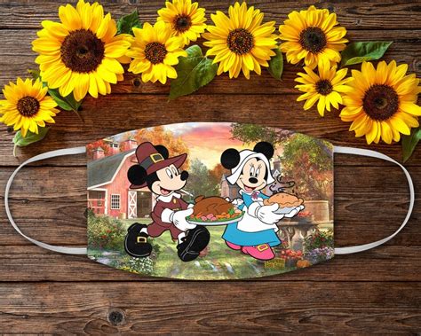 Mickey And Minnie Thanksgiving Mask Mickey Mouse Minnie Etsy