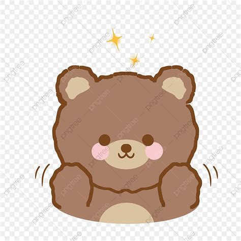 Korean Bear Stickers PNG Picture, Cute Happy Korean Bear Sticker ...