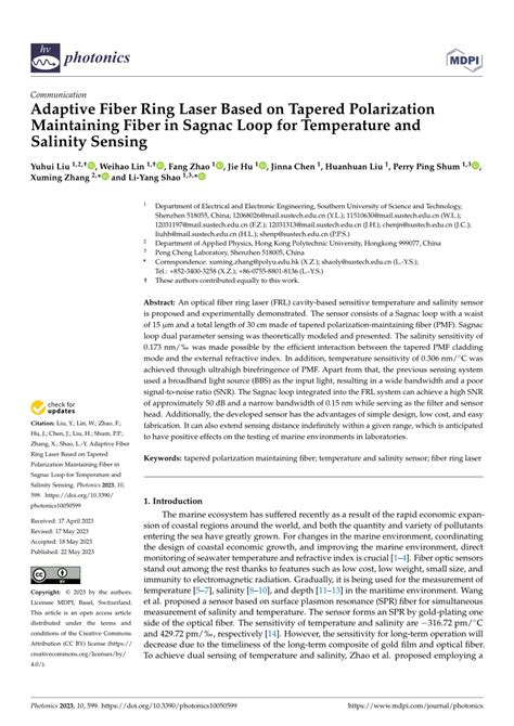 PDF Adaptive Fiber Ring Laser Based On Tapered Polarization