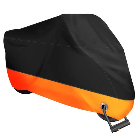 XYZCTEM Motorcycle Cover,All Season Black&Orange Waterproof Outdoor Sun