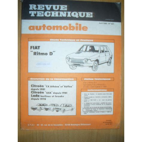 RTA n 421 Fiat Ritmo D Citroën GSA 1300