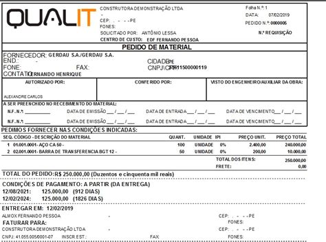 Ordem De Compra Qualit