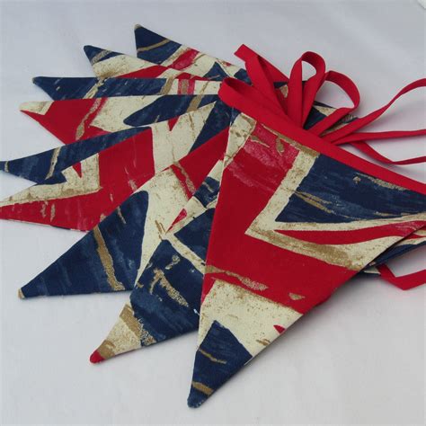 Fabric Bunting Nautical Union Jack Vintage by AllTheTrimmingsUK