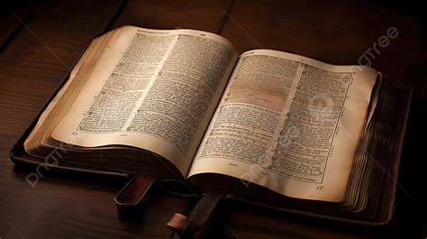 открытая книга истинной библии на коричневом деревянном полу, картинка ...