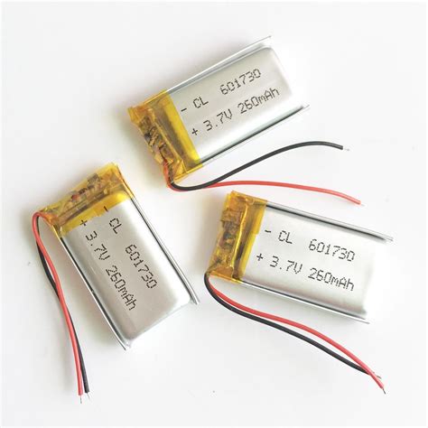 3 7V 260mAh Li Polymer Rechargeable LiPo Battery 601730 With PCM Borad