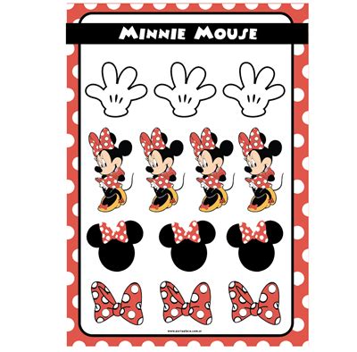 Stickers Plancha Minnie Roja 13s 1u Partyplace