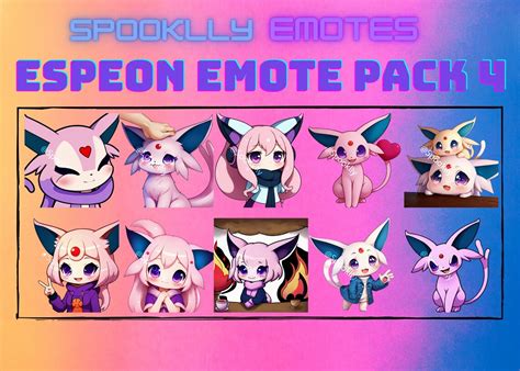 Espeon Pokemon Emote Set For Twitch Discord Gaming Streaming Discord