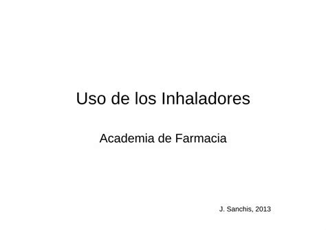 Pdf Uso De Los Inhaladores Academiacat · Inhalador De Polvo Seco