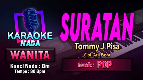 Suratan Karaoke Nada Wanita Cewek Tommy J Pisa Cipt Acil Pasra