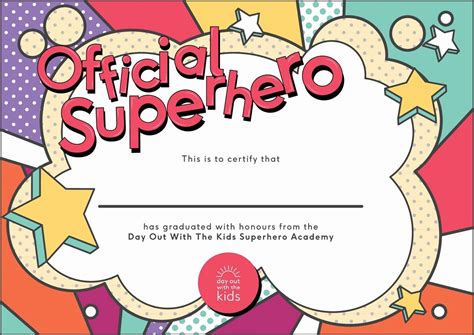 Superhero Certificate Printable