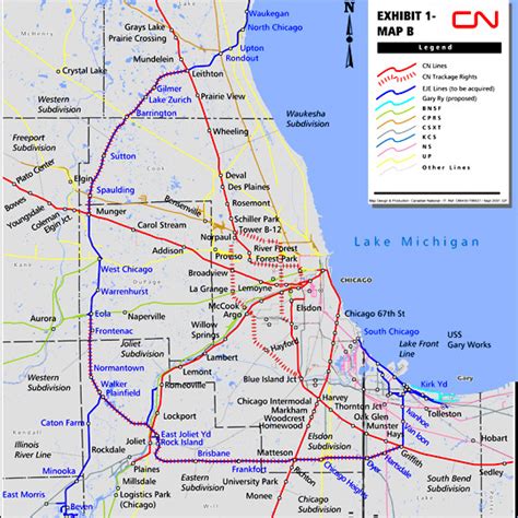 Chicago Suburbs Train Map