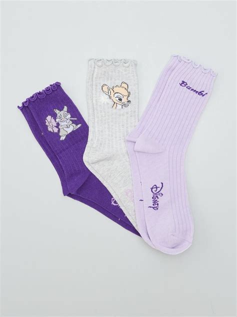 Pack De Calcetines Bambi Pares Purpura Kiabi