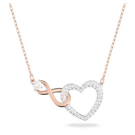 Swarovski Infinity Necklace Infinity And Heart White Mixed Metal