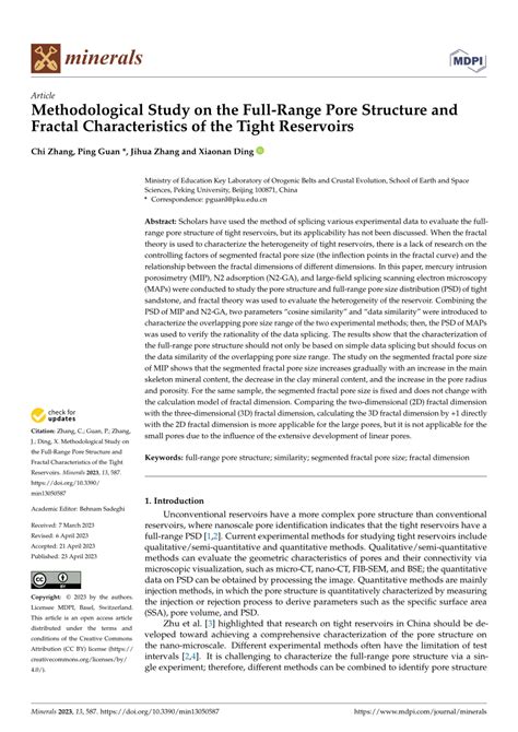 PDF Methodological Study On The Full Range Pore Structure And Fractal